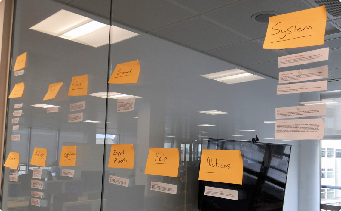 image of a wall displaying the features categorised