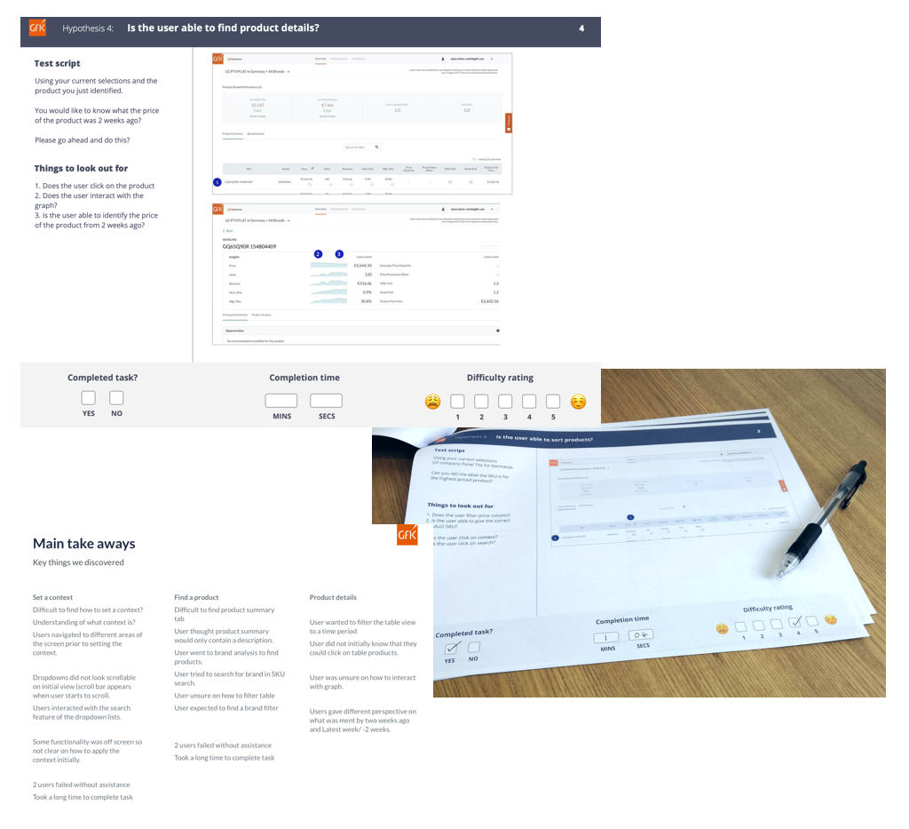 Image showing usertesting screens and documents